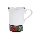 Stewart Tartan Mug Measurements: 5\L, 3.5\W, 4.75\H
Capacity: 12oz

Ceramic Stoneware
Made in Portugal

Care:  Dishwasher, Microwave, Oven and Freezer Safe
